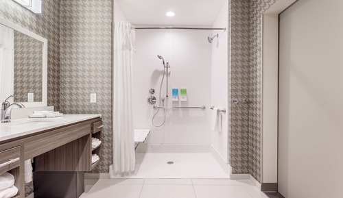 Suite, 1 cama de matrimonio grande (Roll-In Shower, Mobility & Hearing)