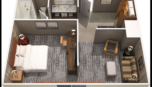 Habitación ejecutiva, 1 cama de matrimonio grande con sofá cama, no fumadores