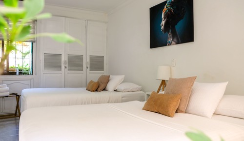 Habitación Deluxe doble, 2 camas dobles, no fumadores, en la zona del jardín