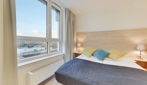 Apartamento estándar, varias camas, cocina básica, vistas al río
