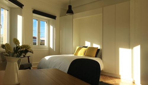 Estudio romántico, 1 cama doble, accesible para personas con discapacidad, vistas a la ciudad