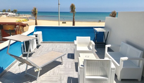 Habitación doble superior, 1 cama de matrimonio, terraza, vistas al mar