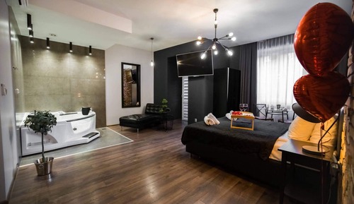 Suite estudio Deluxe, 1 cama de matrimonio, bañera de hidromasaje