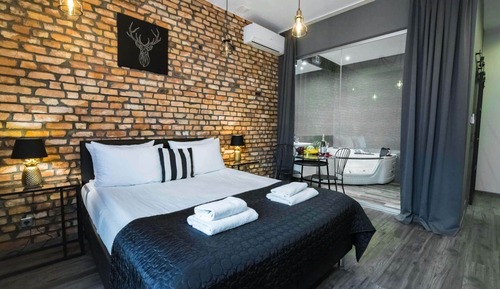 Habitación Deluxe doble, 1 cama de matrimonio, bañera de hidromasaje