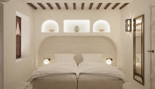Habitación con 1 cama doble o 2 individuales, vistas a la piscina