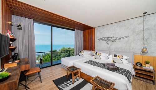 Habitación Deluxe doble, 1 cama de matrimonio grande, no fumadores, vistas al mar