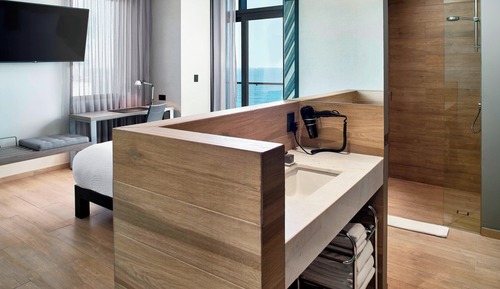 Habitación, 1 cama de matrimonio grande, vistas al mar