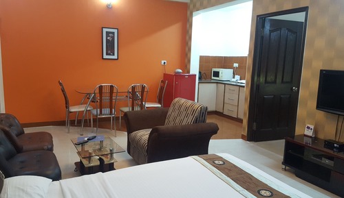Habitación familiar doble, varias camas, cocina