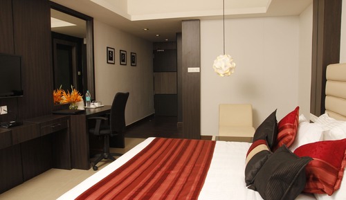 Habitación Deluxe con 1 cama doble o 2 individuales, 1 cama doble, baño privado, vistas a la ciudad