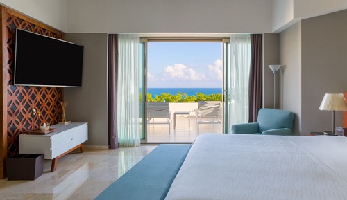 Suite, 1 cama de matrimonio grande, bañera de hidromasaje, frente al mar (Aqua)