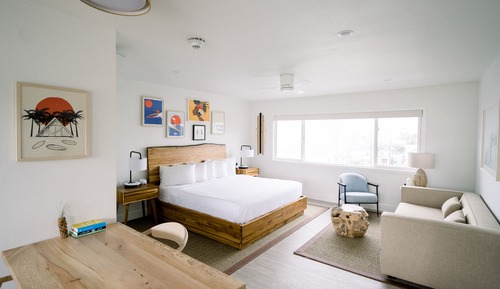 Habitación Signature, 1 cama de matrimonio grande con sofá cama, vistas parciales al mar