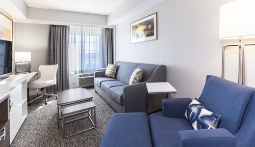 Suite ejecutiva, 1 cama de matrimonio grande con sofá cama, vistas a la ciudad