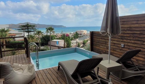 Habitación doble, piscina privada, vistas al mar
