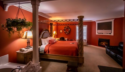 Habitación de lujo, 1 cama de matrimonio grande con sofá cama, bañera de hidromasaje