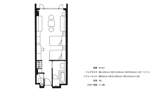Habitación superior con 2 camas individuales, no fumadores (Fireworks Viewing Stay, 1-4 use)