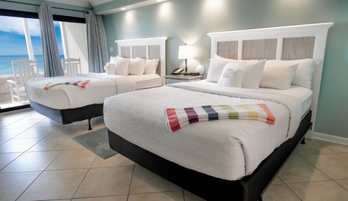 Habitación de lujo doble, 2 camas de matrimonio, vistas al mar, frente al mar