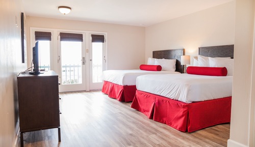 Habitación, 2 camas de matrimonio, vistas al mar