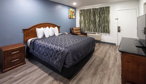 Estudio básico, 1 cama de matrimonio grande, cocina