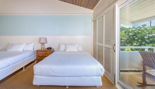 Habitación, 2 camas de matrimonio, vistas al mar