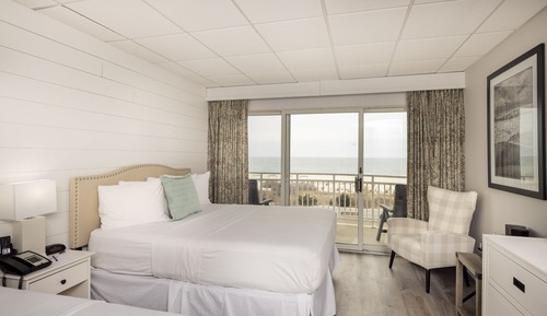 Habitación, 2 camas de matrimonio, vistas al mar