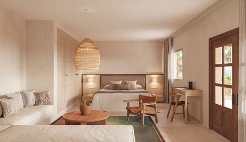 Habitación junior doble, 1 cama de matrimonio grande, terraza, vistas al jardín