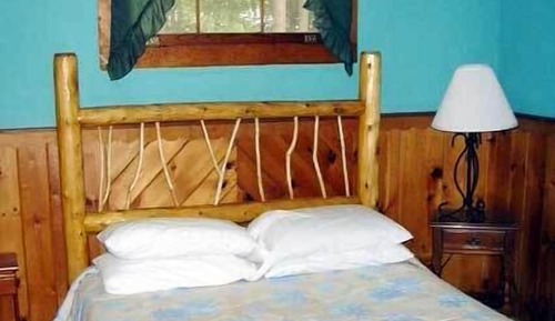 Cabaña, 1 cama de matrimonio con sofá cama, cocina, vistas parciales al lago