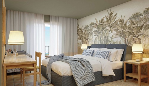 Habitación familiar, 1 cama doble, vistas al jardín