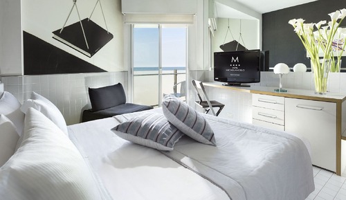 Habitación estándar doble de uso individual, balcón, vistas parciales al mar