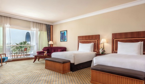 Family Gulf View Room Twin - Free daily shuttle bus to Yas attractions, Yas Mall and Grand Mosque