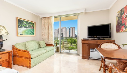Habitación, 1 cama de matrimonio con sofá cama, vistas a la ciudad