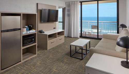 Suite, 1 cama de matrimonio grande con sofá cama, balcón, frente al mar (Balcony)