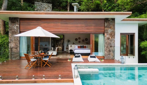 Estudio Deluxe, 1 cama de matrimonio grande, piscina privada, vistas al mar