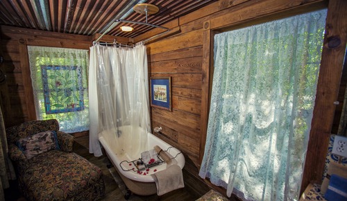Cabaña clásica, 1 cama de matrimonio, bañera de hidromasaje (Hill County Lodge)