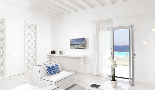Suite, piscina privada, vistas al mar (Katikies)