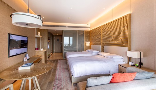 Habitación Deluxe, 2 camas dobles, vistas parciales al mar