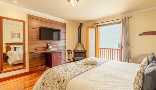 Habitación Deluxe doble, 1 cama de matrimonio, chimenea