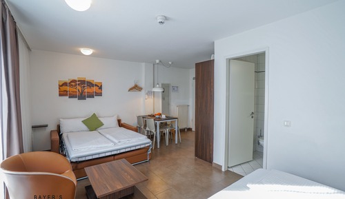 Estudio, 1 cama de matrimonio con sofá cama