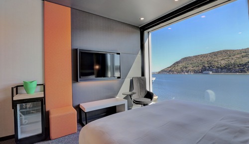 Habitación panorámica, 1 cama de matrimonio grande, vistas al puerto