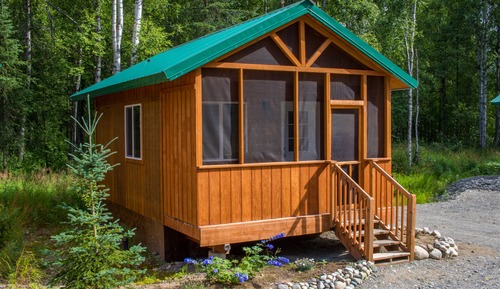 Cabaña tradicional, 1 cama de matrimonio grande, no fumadores, baño privado