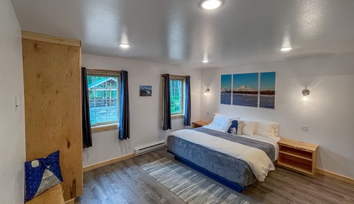 Cabaña de lujo, 1 cama de matrimonio grande, baño privado, vistas al jardín
