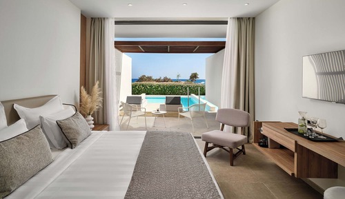 Habitación doble, piscina privada, vistas al mar