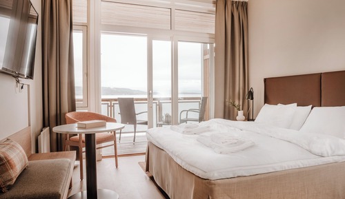 Habitación doble superior, 1 cama de matrimonio, terraza, vistas al mar