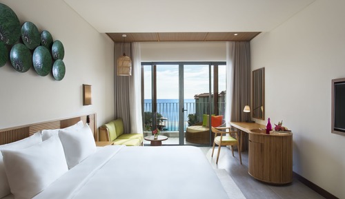 Habitación Deluxe, 1 cama de matrimonio grande, vistas al mar