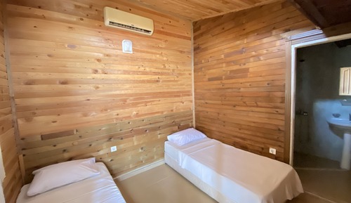 Habitación básica con 2 camas individuales, 1 habitación, no fumadores, vistas al patio