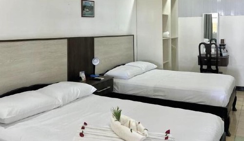 Habitación básica doble, 1 cama de matrimonio, baño privado, mirando al mar