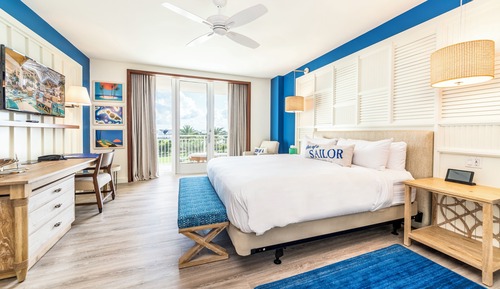 Suite, 1 cama de matrimonio grande con sofá cama, accesible en silla de ruedas, vistas a la piscina