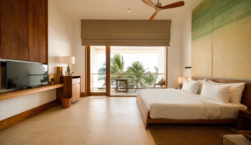Habitación Deluxe doble, 1 cama de matrimonio grande, balcón, vistas al mar