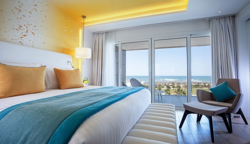 Habitación Deluxe, 2 camas individuales, vistas parciales al mar