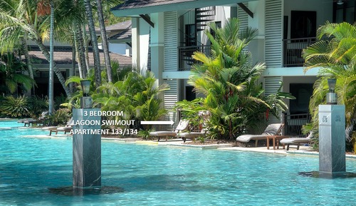 Apartamento Deluxe, 3 habitaciones, acceso a la piscina (3 Bedroom Lagoon Swimout Apartment)
