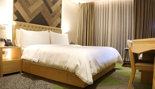 Habitación Business doble, 1 cama de matrimonio grande, frigorífico y microondas